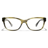 Chanel - Rectangular Eyeglasses - Green Tortoise - Chanel Eyewear