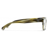 Chanel - Rectangular Eyeglasses - Green Tortoise - Chanel Eyewear