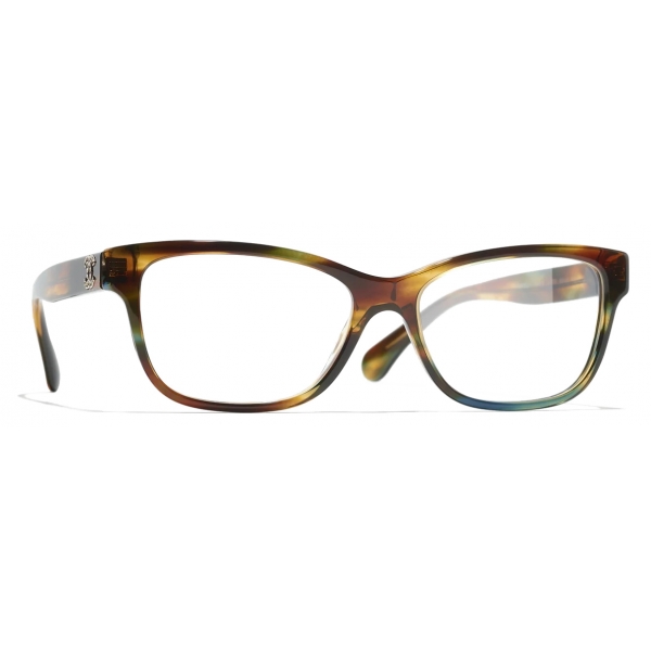 Chanel - Rectangular Eyeglasses - Yellow Tortoise Brown - Chanel Eyewear