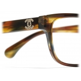 Chanel - Occhiali da Vista Rettangolari - Tartaruga Gialla Marrone - Chanel Eyewear