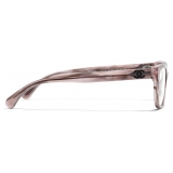 Chanel - Occhiali da Vista Rettangolari - Rosa Effetto Tartaruga - Chanel Eyewear