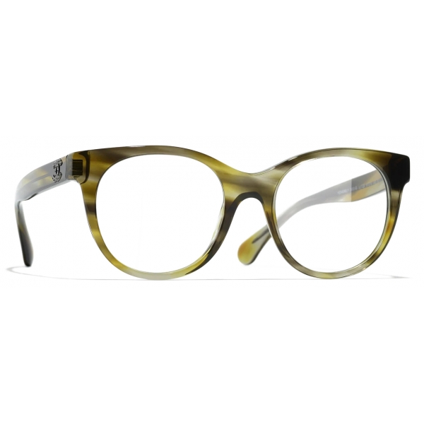 Chanel - Cat-Eye Eyeglasses - Green Tortoise - Chanel Eyewear