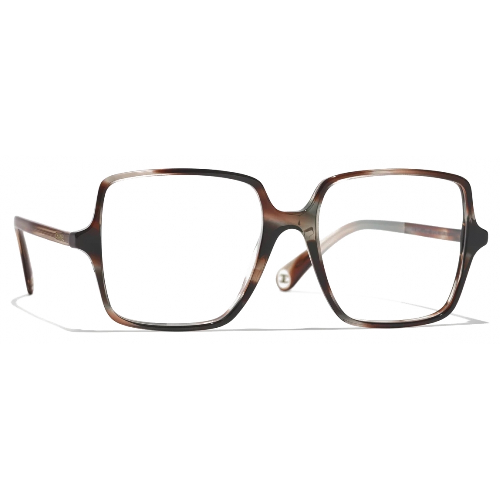 Chanel - Square Eyeglasses - Brown Tortoise Grey - Chanel Eyewear - Avvenice