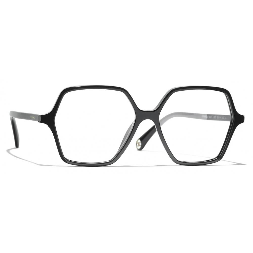 Chanel - Square Eyeglasses - Black & Gold - Chanel Eyewear - Avvenice