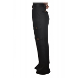 Elisabetta Franchi - Cargo Trousers with Gold Details - Black - Trousers - Made in Italy - Luxury Exclusive Collection