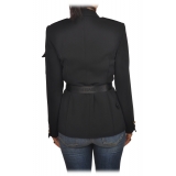Elisabetta Franchi - Sahariana Jacket with Gold Details - Black - Jacket - Made in Italy - Luxury Exclusive Collection