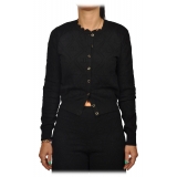 Elisabetta Franchi - Cardigan with Monogram Logos - Black - Pullover - Made in Italy - Luxury Exclusive Collection