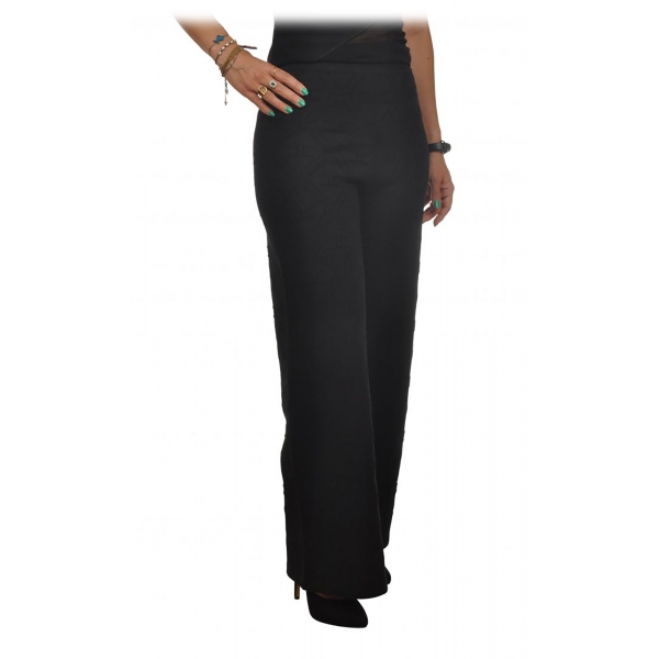 Elisabetta Franchi - Stretch Knit Pants - Black - Trousers - Made in Italy - Luxury Exclusive Collection