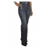 Elisabetta Franchi - Jeans Straight con Bottoni Metallici - Blu - Pantaloni - Made in Italy - Luxury Exclusive Collection