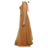 Elisabetta Franchi - Tulle Dress with Bustier - Caramel - Dress - Made in Italy - Luxury Exclusive Collection