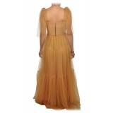 Elisabetta Franchi - Tulle Dress with Bustier - Caramel - Dress - Made in Italy - Luxury Exclusive Collection