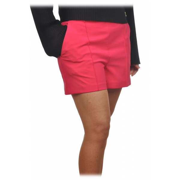 Elisabetta Franchi - Shorts in Technical Fabric - Fuchsia - Trousers - Made in Italy - Luxury Exclusive Collection