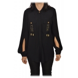 Elisabetta Franchi - Shirt with Gold Details Pockets - Black - Shirt - Made in Italy - Luxury Exclusive Collection
