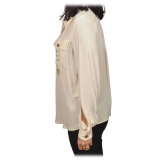 Elisabetta Franchi - Camicia con Tasche Rifinite - Bianco - Camicia - Made in Italy - Luxury Exclusive Collection