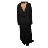 Elisabetta Franchi - Pleated Lurex Fabric Dress - Black - Dress - Made in Italy - Luxury Exclusive Collection