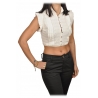 Elisabetta Franchi - Sangallo Lace Crop Top - White - Top - Made in Italy - Luxury Exclusive Collection