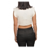 Elisabetta Franchi - Sangallo Lace Crop Top - White - Top - Made in Italy - Luxury Exclusive Collection