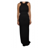 Elisabetta Franchi - Dress with Chain Detail on Neckline - Black - Dress - Made in Italy - Luxury Exclusive Collection