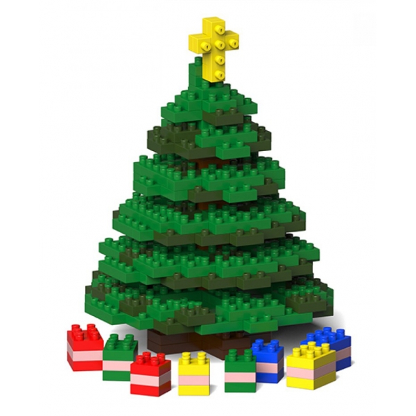 Jekca - Xmas Tree 02S - Lego - Sculpture - Construction - 4D - Brick Animals - Toys