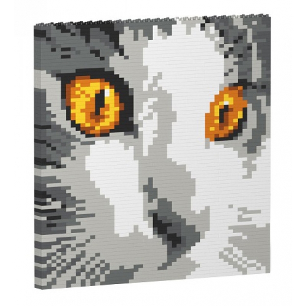 Jekca - Cat Eyes Brick Painting 03S - Lego - Sculpture - Construction - 4D - Brick Animals - Toys