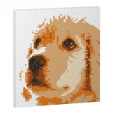 Jekca - Golden Retriever Brick Painting 01S - Lego - Sculpture - Construction - 4D - Brick Animals - Toys