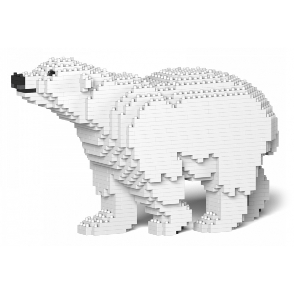 Jekca - Polar Bear 01S - Lego - Sculpture - Construction - 4D - Brick Animals - Toys