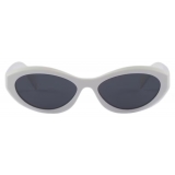 Prada - Prada Symbole - Cat Eye Sunglasses - Chalk White Slate Gray - Prada Collection - Sunglasses - Prada Eyewear