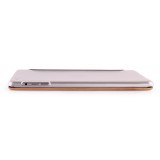 Woodcessories - Walnut / Silver Metal / Leather / Transclucent Hardcover - iPad Mini 1-3 - Flip Case - Eco Guard Metal & Wood