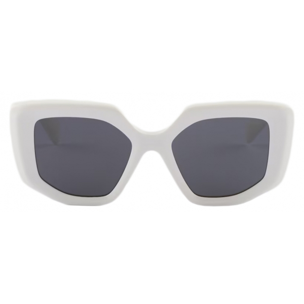 Prada - Prada Symbole - Oversized Sunglasses - Chalk White Slate Gray - Prada Collection - Sunglasses