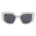 Prada - Prada Symbole - Oversized Sunglasses - Chalk White Slate Gray - Prada Collection - Sunglasses