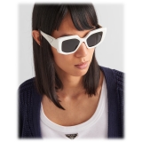 Prada - Prada Symbole - Oversized Sunglasses - Chalk White Slate Gray - Prada Collection - Sunglasses