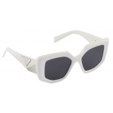 Prada - Prada Symbole - Oversized Sunglasses - Chalk White Slate Gray - Prada Collection - Sunglasses