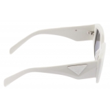 Prada - Prada Symbole - Oversized Sunglasses - Chalk White Slate Gray - Prada Collection - Sunglasses