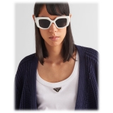 Prada - Prada Symbole - Oversized Sunglasses - Chalk White Slate Gray - Prada Collection - Sunglasses