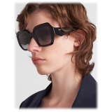 Prada - Prada Symbole - Oversized Sunglasses - Black Gradient Smoke Gray - Prada Collection - Sunglasses