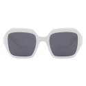 Prada - Prada Symbole - Oversized Sunglasses - Chalk White Slate Gray - Prada Collection - Sunglasses