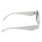 Prada - Prada Symbole - Oversized Sunglasses - Chalk White Slate Gray - Prada Collection - Sunglasses