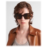 Prada - Prada Symbole - Oversized Sunglasses - Honey Tortoiseshell Loden Green - Prada Collection