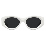 Prada - Prada Symbole - Oval Sunglasses - Chalk White Slate Gray - Prada Collection - Sunglasses