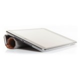 Woodcessories - Walnut / Silver Metal / Leather / Transclucent Hardcover - iPad Air 2 - Flip Case - Eco Guard Metal & Wood