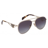 Prada - Prada Symbole - Aviator Sunglasses - Pale Gold Gradient Smoke Gray - Prada Collection