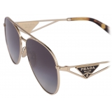 Prada - Prada Symbole - Aviator Sunglasses - Pale Gold Gradient Smoke Gray - Prada Collection