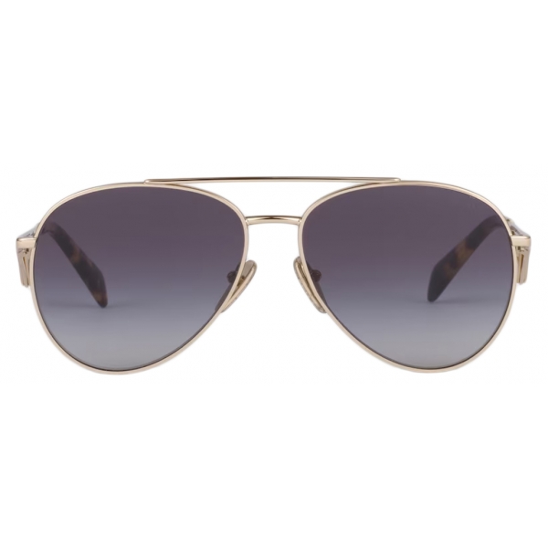 Prada - Prada Symbole - Aviator Sunglasses - Pale Gold Gradient Smoke Gray - Prada Collection