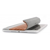 Woodcessories - Noce / Metallo Argento / Pelle / Copertina Rigida - iPad Air 2 - Custodia Flip - Eco Guard Metallo e Legno