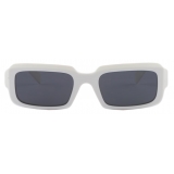 Prada - Prada Symbole - Rectangular Sunglasses - Chalk White Slate Gray - Prada Collection