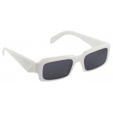 Prada - Prada Symbole - Rectangular Sunglasses - Chalk White Slate Gray - Prada Collection