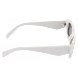 Prada - Prada Symbole - Rectangular Sunglasses - Chalk White Slate Gray - Prada Collection