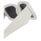 Prada - Prada Symbole - Rectangular Sunglasses - Chalk White Slate Gray - Prada Collection