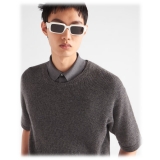 Prada - Prada Symbole - Rectangular Sunglasses - Chalk White Slate Gray - Prada Collection