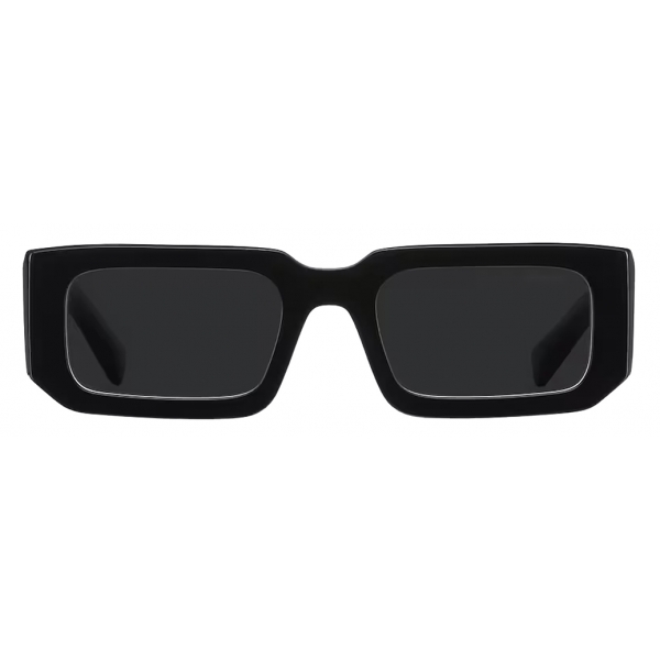 Prada - Prada Symbole - Rectangular Sunglasses - Black Chalk White Slate Gray - Prada Collection